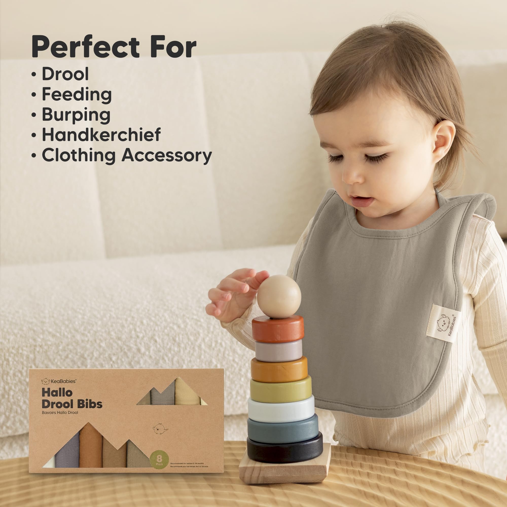 8er-Pack Baby Lätzchen für Jungen & Mädchen – Pullover Sabberlätzchen für zahnende Babys, Neugeborene & Kleinkinder – Weich & Saugfähig, Süße, Lätzchen Groß hält Ihr Baby sauber & trocken (Terracotta)