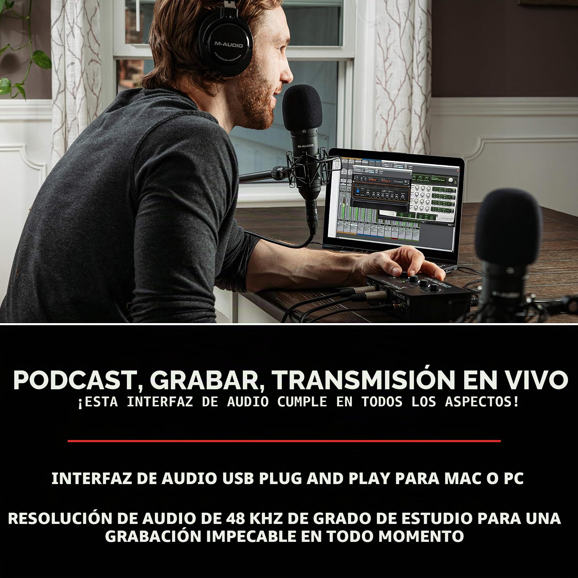 M-Audio BX4 BT – Monitores de Estudio, Altavoces Bluetooth de 4,5" 120W, Altavoces para PC & M-Track Duo - Interfaz Audio, Tarjeta de Sonido USB para grabación