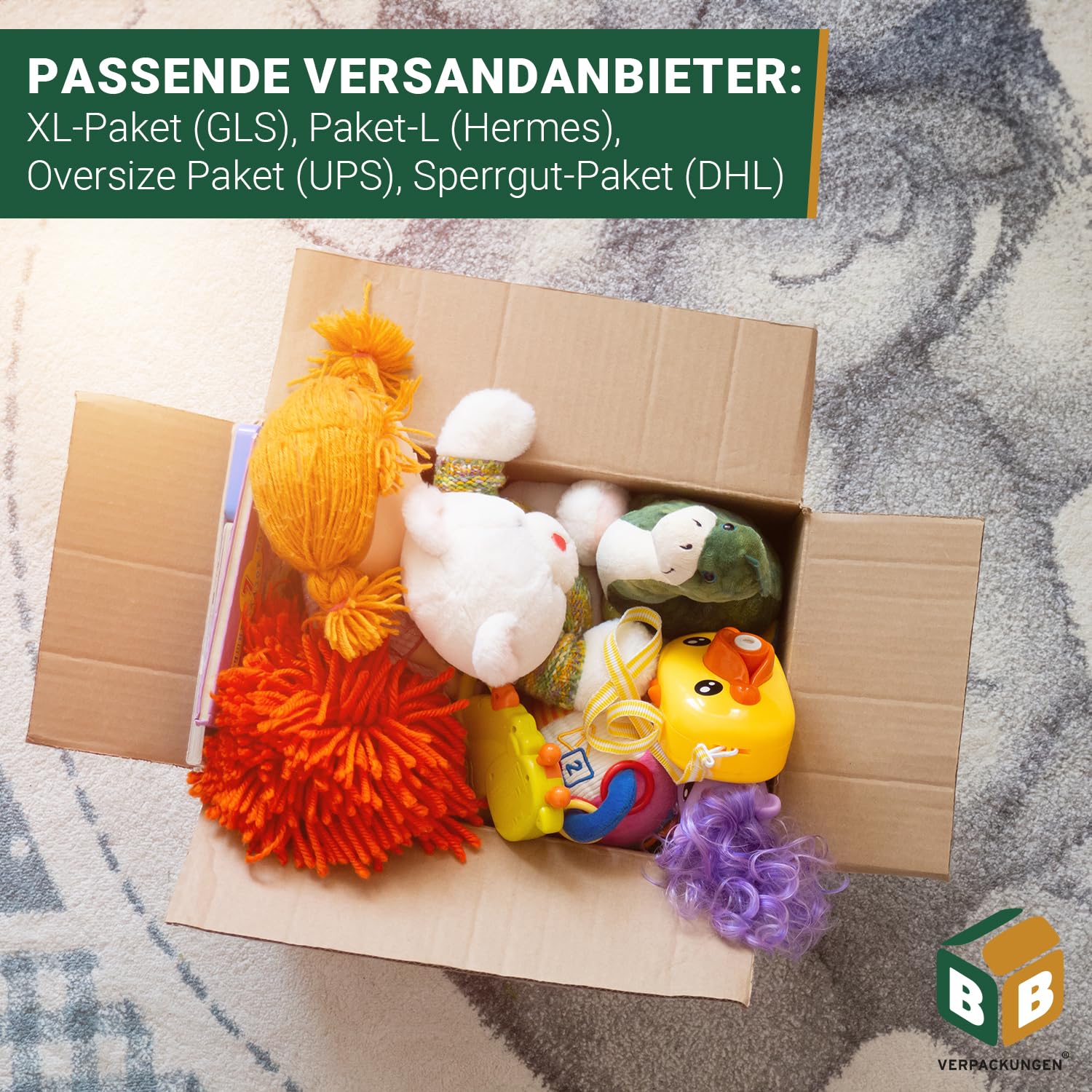 BB-Verpackungen 10x Faltkartons 923x208x876mm 1-wellig braun (10 Stück) | Großer Versandkarton, ideal als GLS XL-Paket, Hermes L-Paket