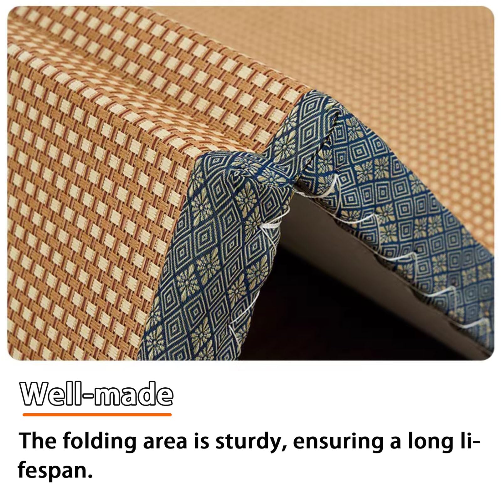 Faltbare Tatami-Matte – atmungsaktiver Bodenteppich mit rutschfester Unterseite, glatter Komfort für Schlafzimmer, Spielzimmer, Meditation und Reißraum