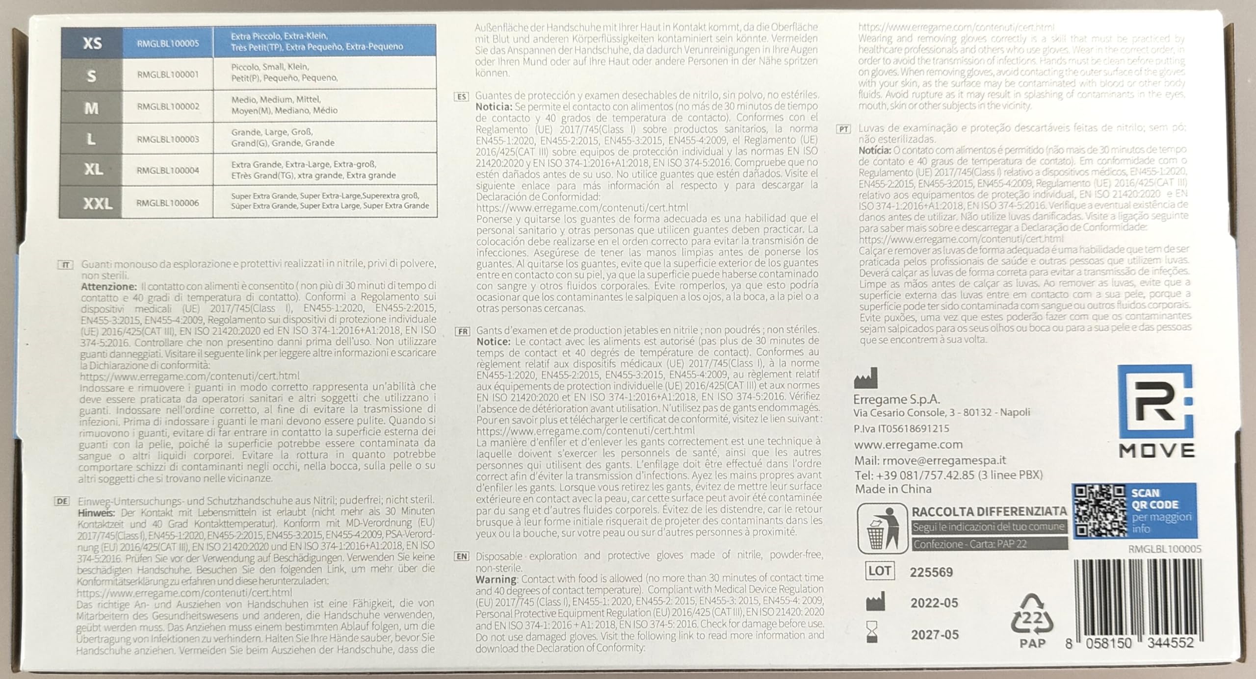 RMOVE 1000 guantes de nitrilo azul XS sin polvo, sin látex, hipoalergénicos, 10 cajas de 100 guantes desechables para esteticistas, tatuadores, entornos médicos