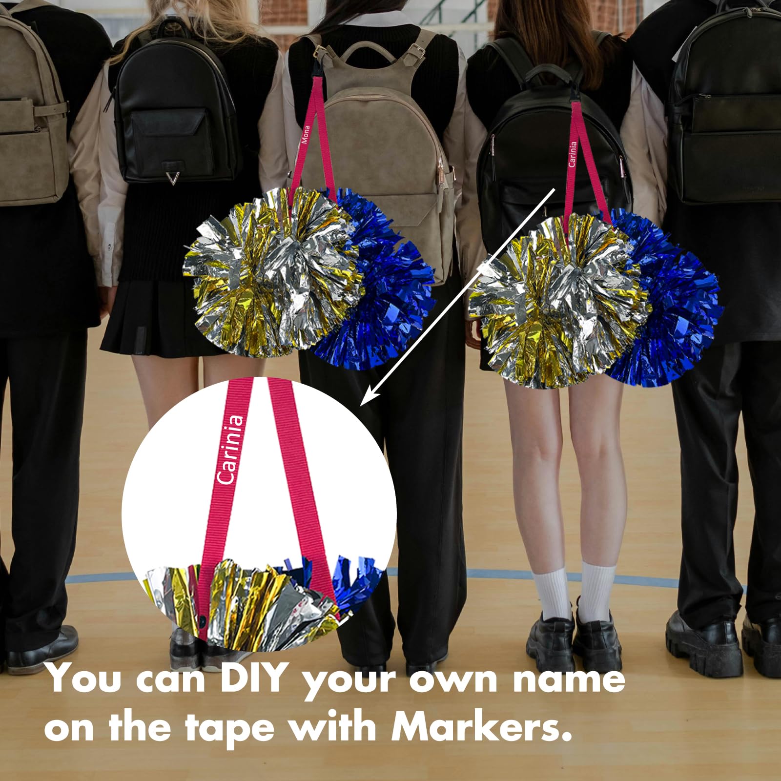 Generico Pom Pump Holder, Nylon Pom Pom Carrier, Cheer Bag Accessory, Lightweight Pump Holder, Portable Pom Holder, Safe Cheerleading Accessory, Backpack Pom Holder, Cheerleader Pom Pom Case, Black