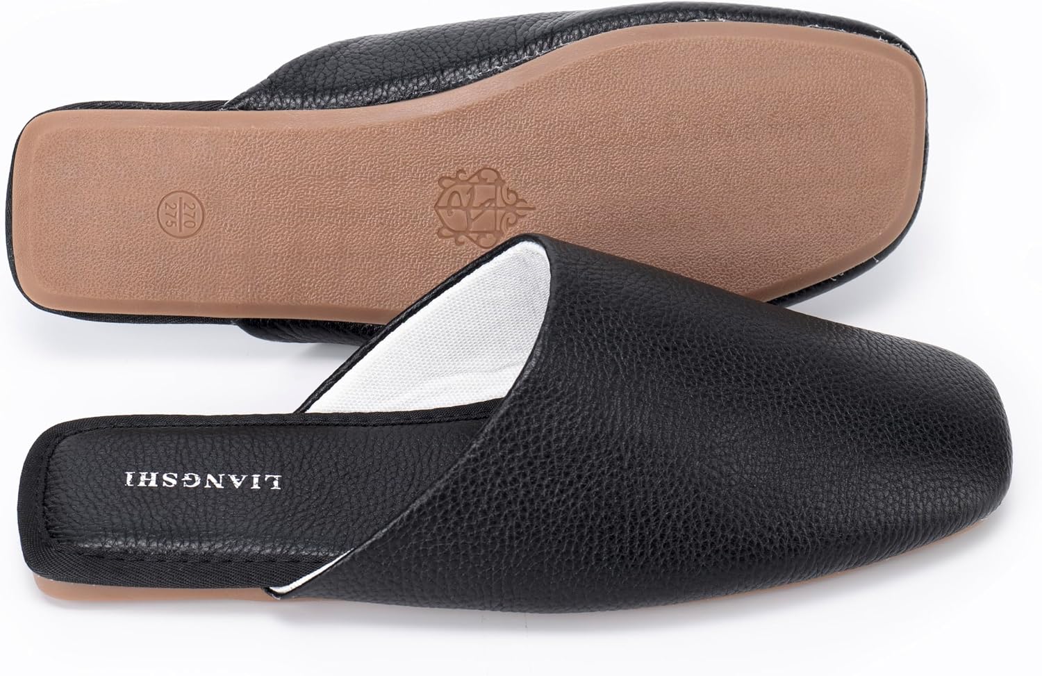 Top Grain Leather Slippers Women Genuine Leather Slippers Scuff Slippers With Latex Pad for Women and Men Minimalist Mules House Slip-on Shoes for Office Home Bedroom Living Room Guests Visitor