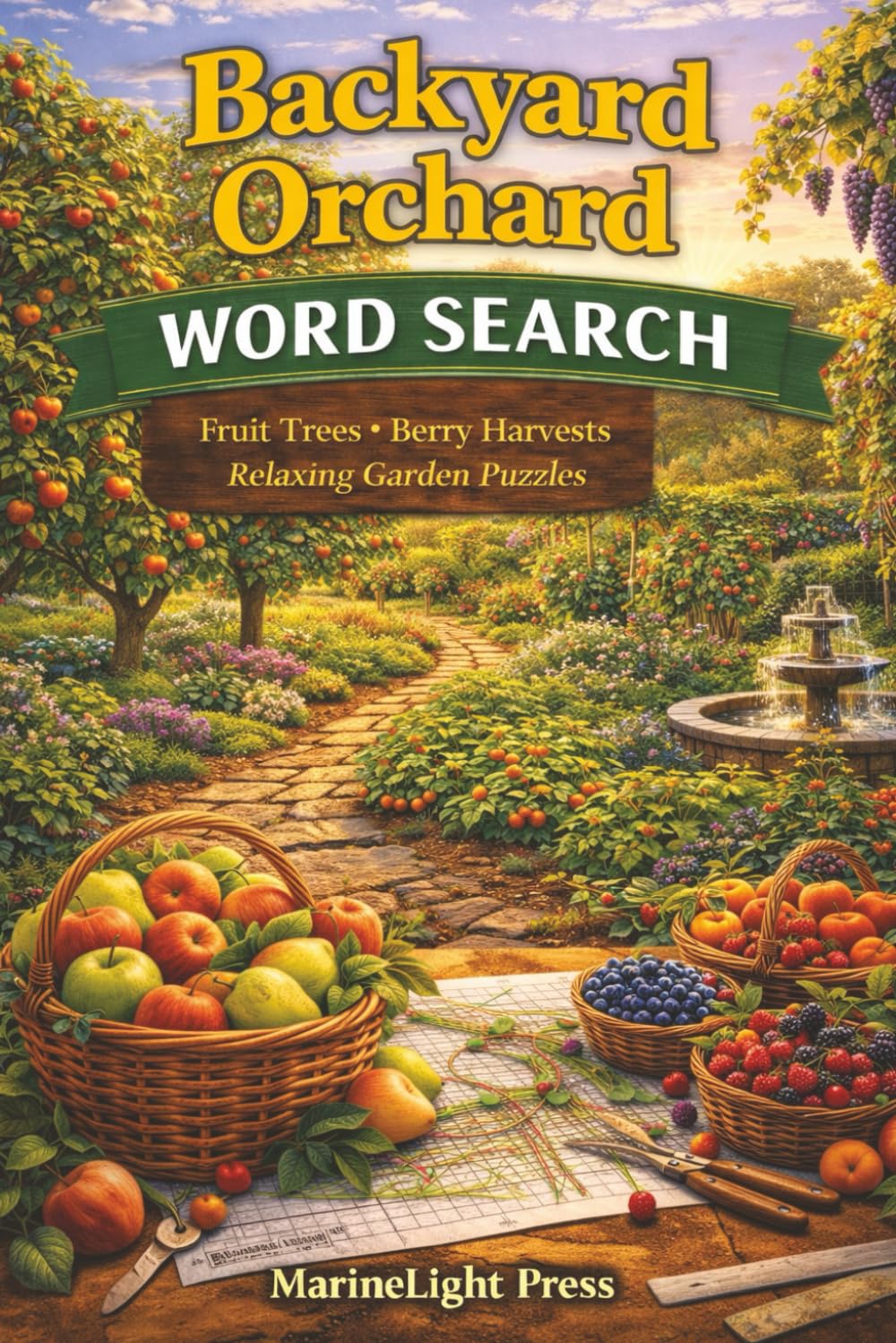 Backyard Orchard Word Search: Fruit Trees, Berry Harvests, Relaxing Garden Puzzles