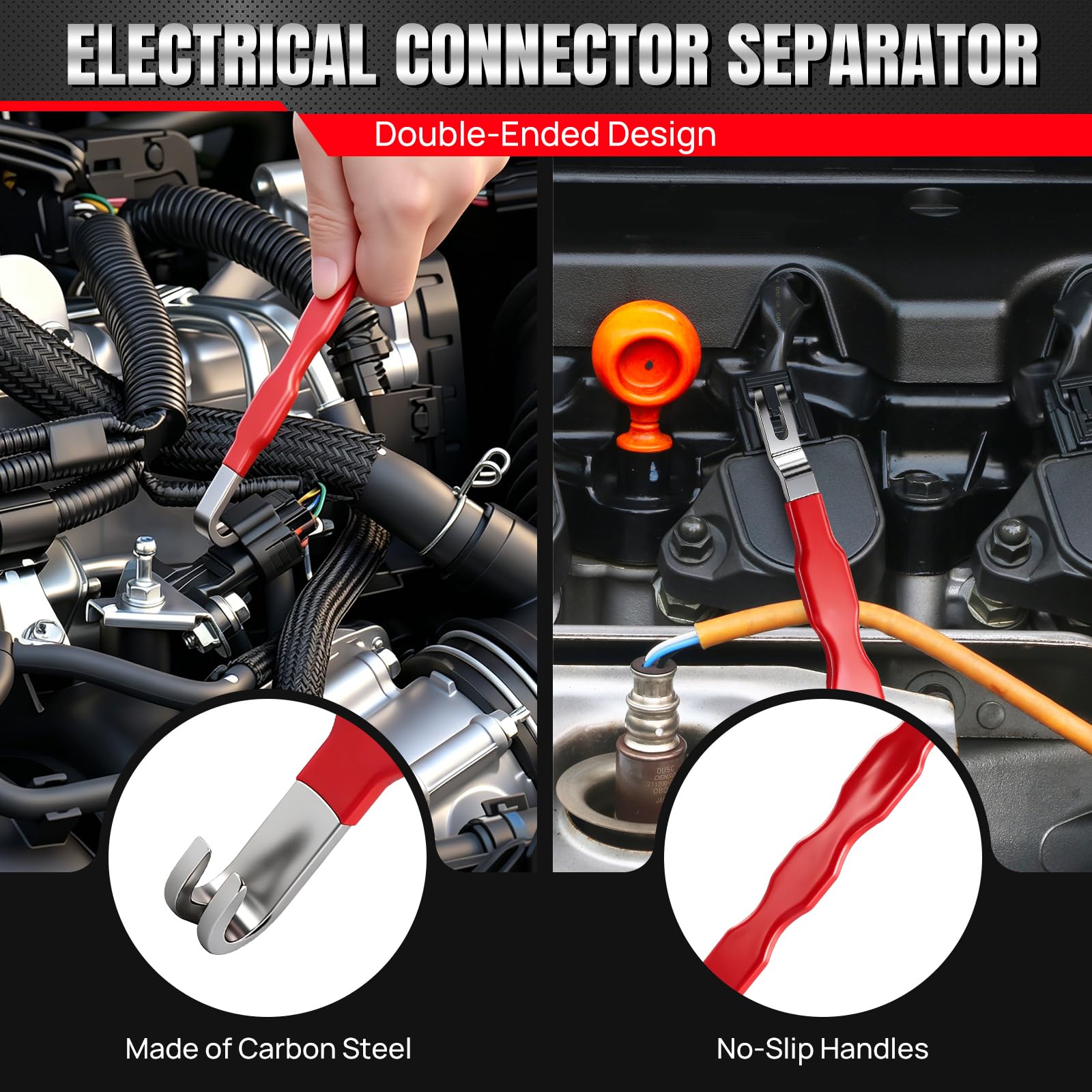 5 pinces de Déconnexion Électrique - Outil de retrait de fiche électrique - Pince de serrage de tuyau de voiture avec étui de rangement pour DIY Propriétaires de voitures/Réparation