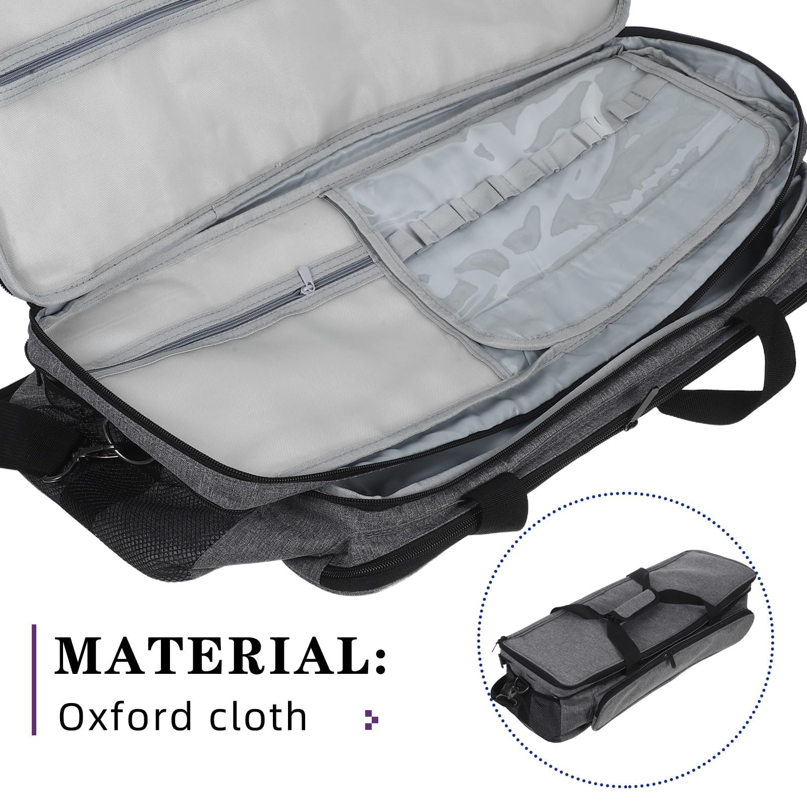NUOBESTY Custodia per Trasporto a Doppio Strato per Scanner e Stampante | Tessuto Oxford, Scomparti Multipli, Design con Ruote e Maniglia, per Spostamenti Brevi e Studio Domestico