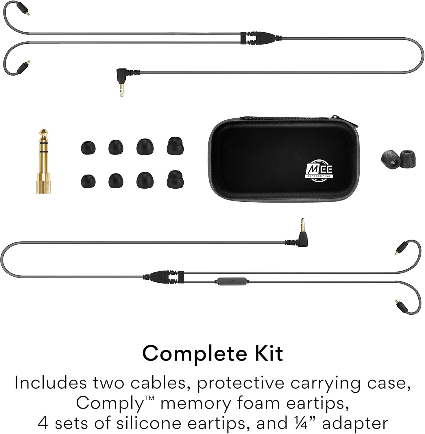 MEE audio Professional MX2 PRO Dual-Driver Hybrid Musician's in Ear Monitor Headphones with Dedicated Subwoofer for Realistic Bass, Noise Isolating Earphones with Detachable Cables, Black