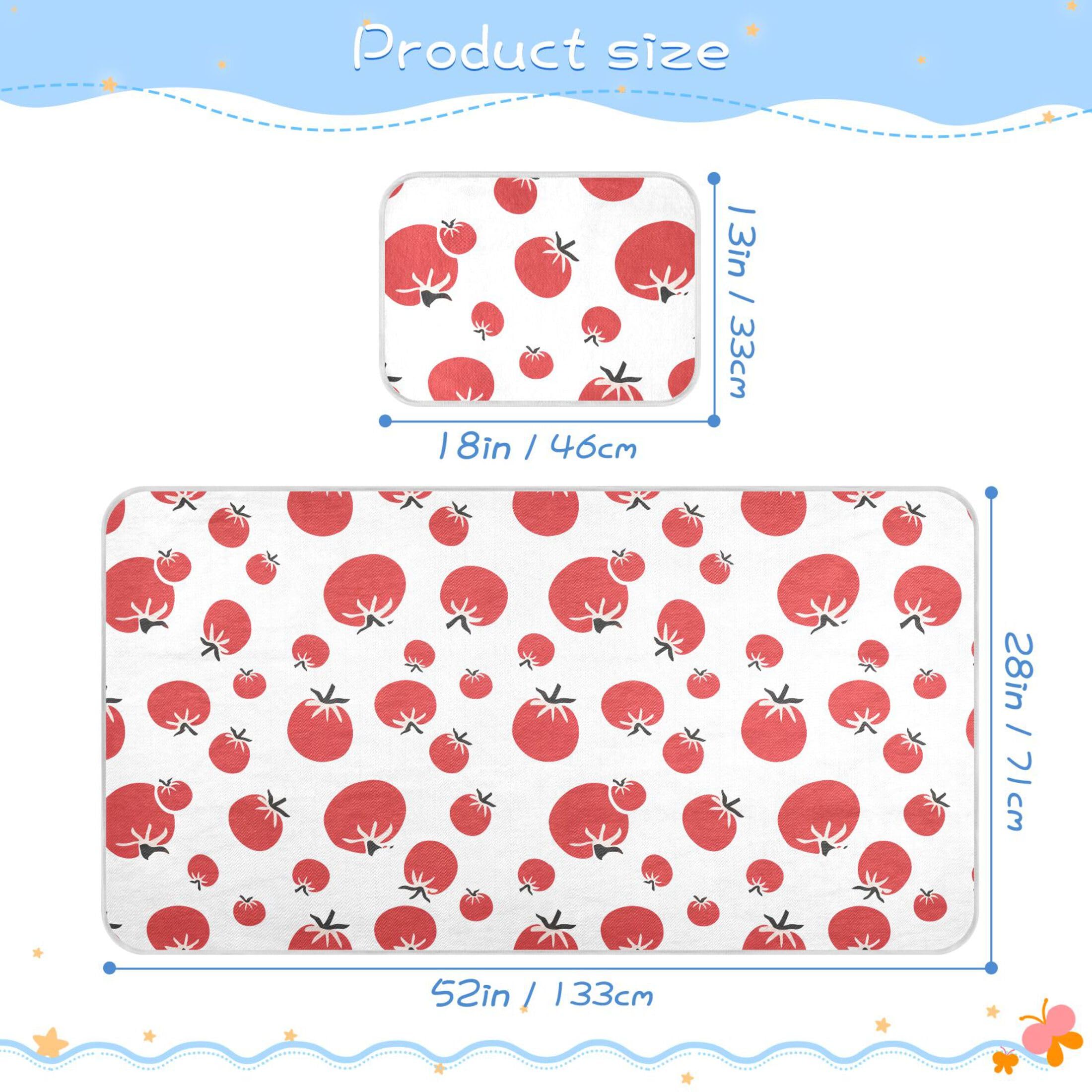 Takiito Tomatoes Baby Cooling Mattress Pad, Soft & Breathable Cooling Mat Keep Baby Cool in Summer 28x52 in, Nursery Essential