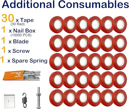 Miniatura 5 de Miyake Máquina de atar plantas, herramienta de cinta de jardín para atar tomates, pimientos, vides, uvas, pistola ergonómica de cinta para plantas