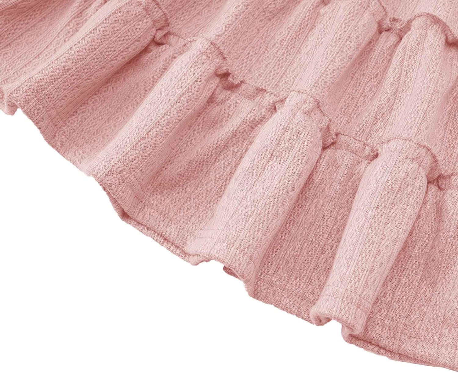 lymanchi Toddler Girl Tiered Swing Dress Long Sleeve Solid Dresses Soft Casual Fall Winter Outfit - Image 6