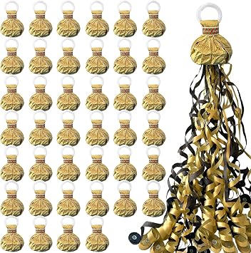 40 Pack Streamers Poppers, No Mess Confetti Poppers,Throw Streamers Easy to Clean Handheld Poppers for Celebrations Birthday Weddings and Party EventsGolden