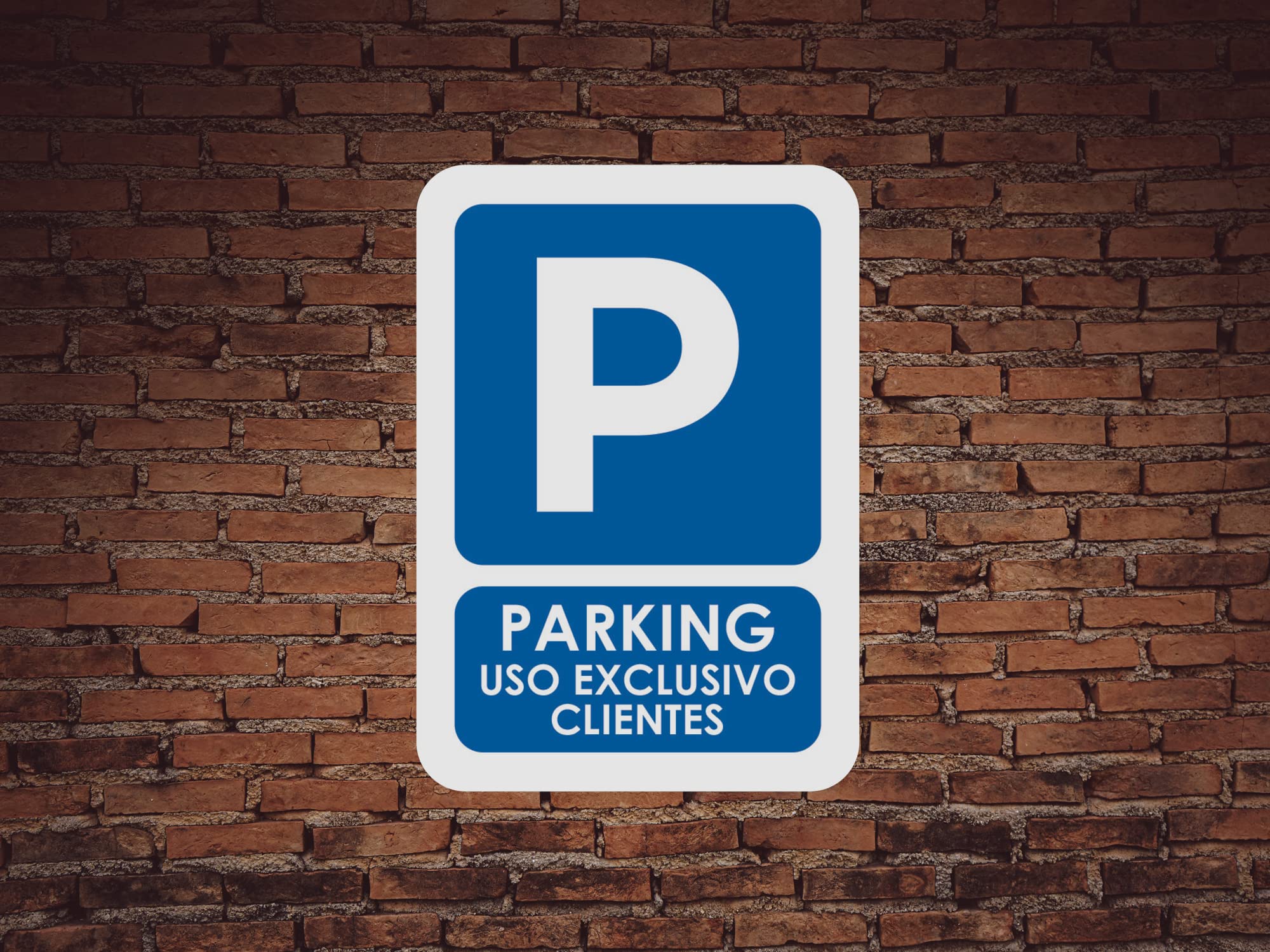 Pack 10 Señales PVC Parking Privado Uso Exclusivo Clientes | Tamaño A5 (14,80x21cm) Material PVC Resistente