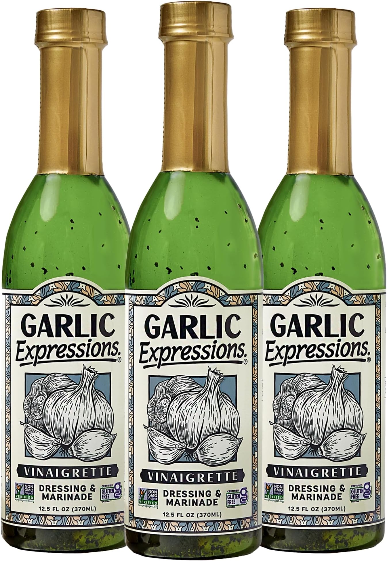 Garlic Expressions Vinaigrette Salad Dressing, Marinade (Pack of 3)