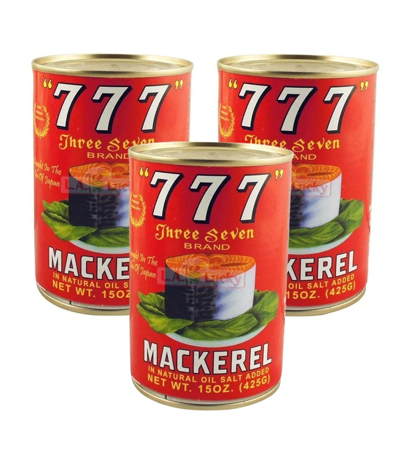 777 Mackerel Can Fish (Pack of 3 x 15 Oz) Premium quality mackerel in natural oil and full awesome delicious flavor, Natural Oil Salt Added