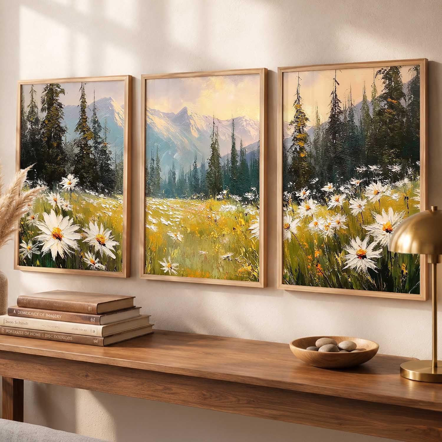 Mountain Wall Art Set - 3 Framed Paintings -7