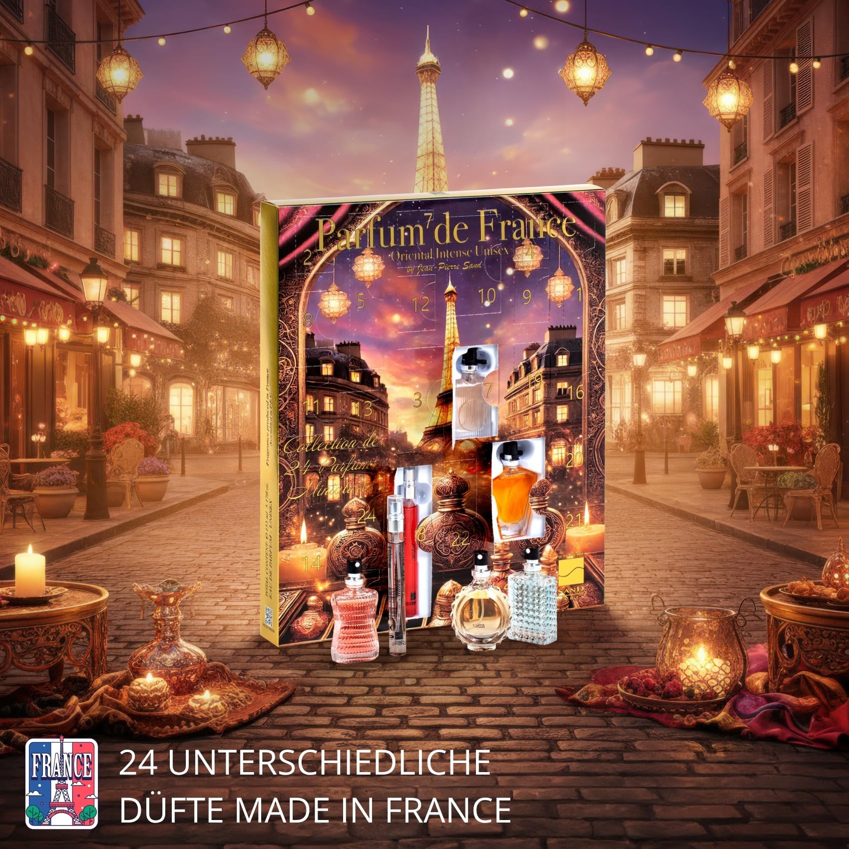 Jean-Pierre Sand - Parfum de France Edition Oriental Intense für Damen - 24 teiliger Parfüm Adventskalender - Beauty Geschenk vor Weihnachten 2025 (Unisex)