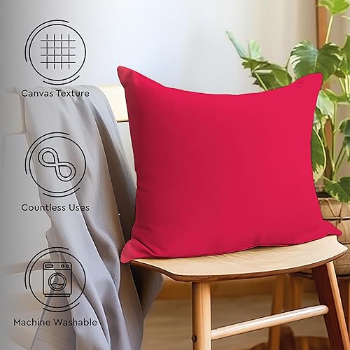 Miniatura 3 de Encasa Homes - Juego de 2 fundas de almohada, 18 x 18 pulgadas, lona de algodón teñidas, cuadradas, decorativas, para sofá, silla, cama y hogar,