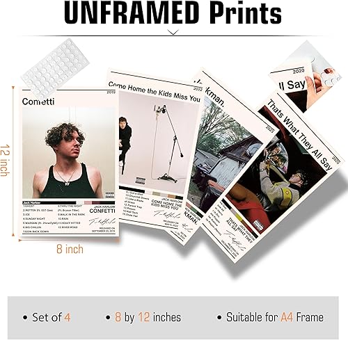 Miniatura 2 de BcoMfy Jack Harlow - Póster de rapero para habitación, estética, edición limitada, arte de decoración musical HD para dormitorio (juego de 4, 8 x 12