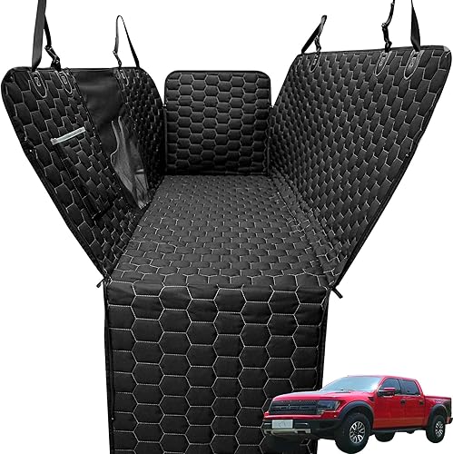 Meginc Fundas de asiento de automóvil para perros para asiento trasero, fundas de asiento para mascotas para camiones F150 y Ram 1500 funda de