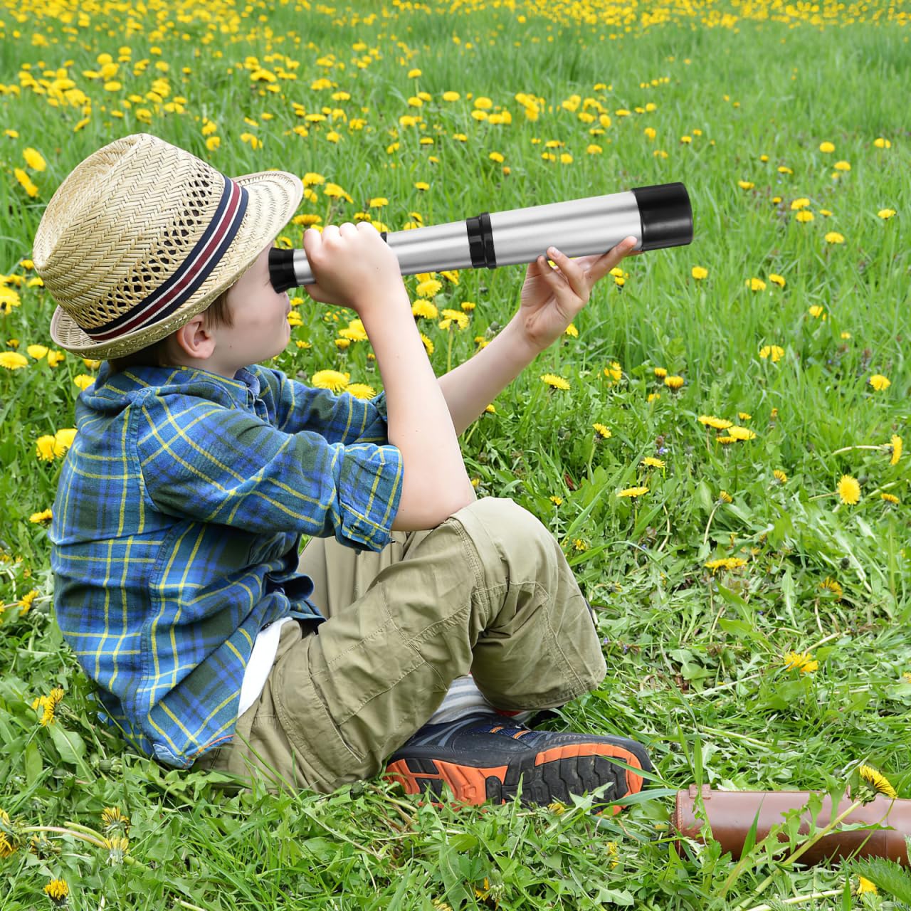 Mini Telescopio Pirata De Plástico Ajustable – Juguete Educativo De Ciencia Para Niños, Ideal Para Exploración, Disfraces Y Fiestas Temáticas (azul, 51.5 Cm)