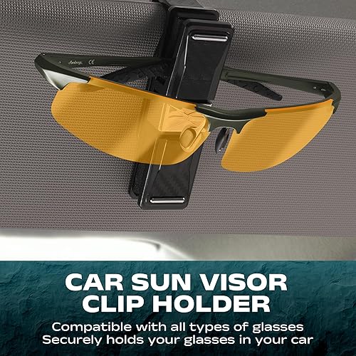 Miniatura 5 de Y2K - Lentes de visión nocturna color negro pistola, UV400 HD, antirreflejos, lentes de tinte amarillo y fundas de goma antideslizantes para