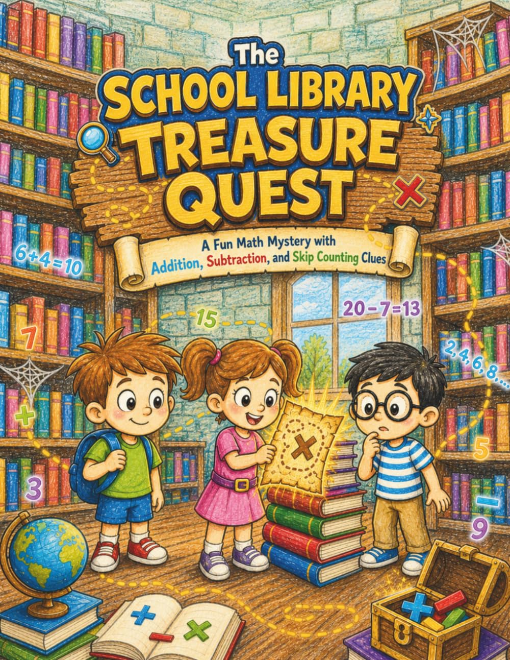 The School Library Treasure Quest: A Fun Math Mystery with Addition, Subtraction, and Skip Counting Clues