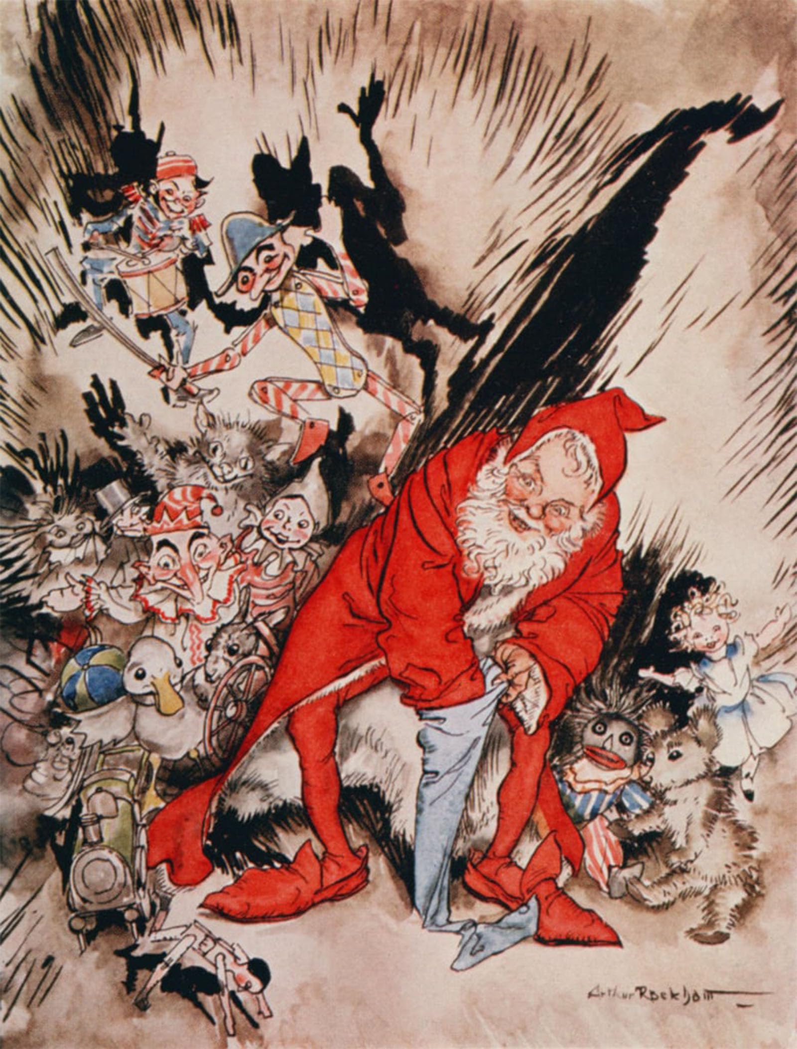 ARTXLXXBN Famous Prints Artwork Pictures Poster Painting Art Christmas Illustrations by Arthur Rackham Artwork Landscape Pictures for Home Decor 60x90cm