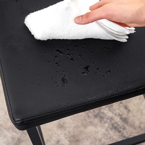 Miniatura 9 de HOOBRO Taburetes de bar, juego de 4 sillas de bar, taburetes de 24.8 pulgadas de altura, taburetes de desayuno, taburetes de cocina, tapicería de 2