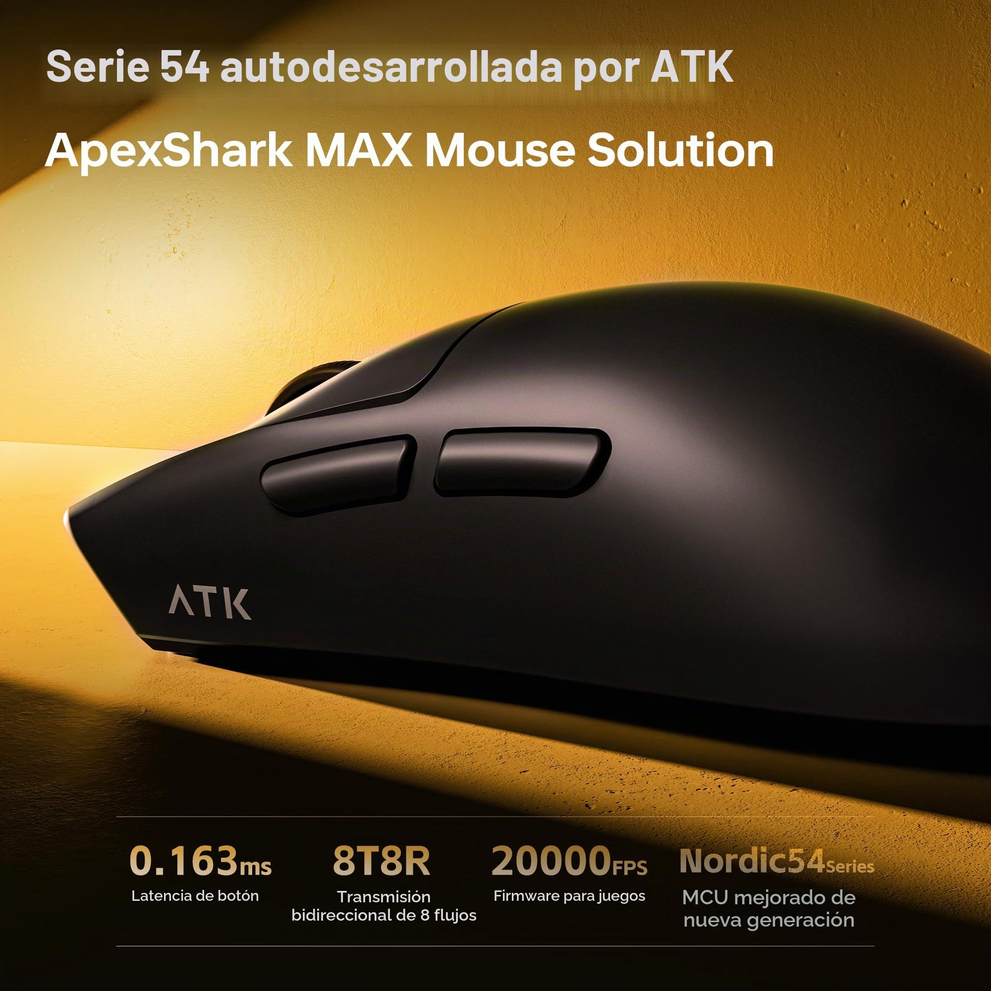 ATK Blazing Sky X1 V2 Ratón inalámbrico para juegos, 54 g, ligero, sensor PAW3950Ultra, MCU nórdico 54L15, interruptores ópticos, nuevo dongle GEM 8K, doble modo 2,4 G/cable (ultimo, rojo metálico)