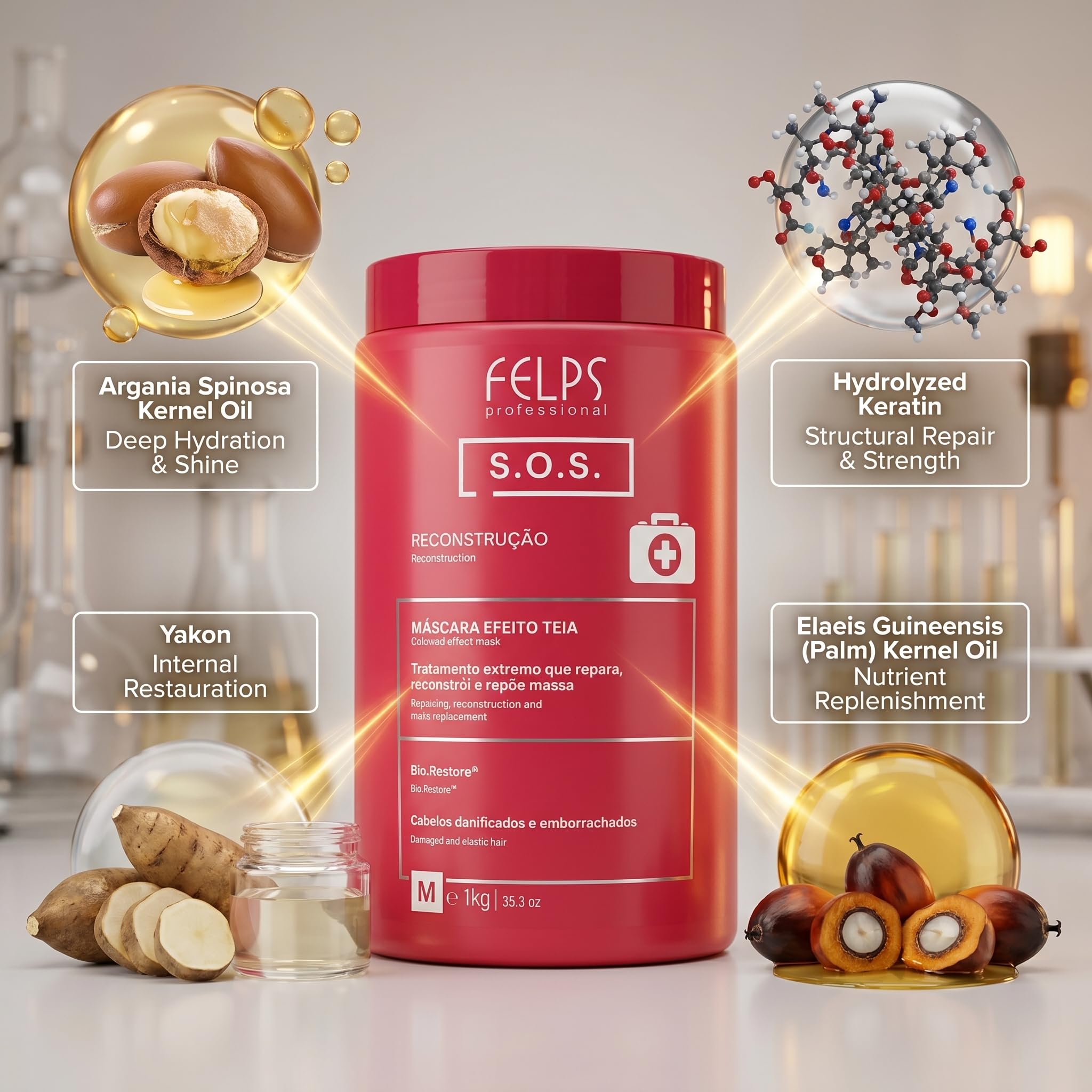 Felps Professional | S.O.S. Recovery Mask | Reconstruction Hair Mask | 1000 gr