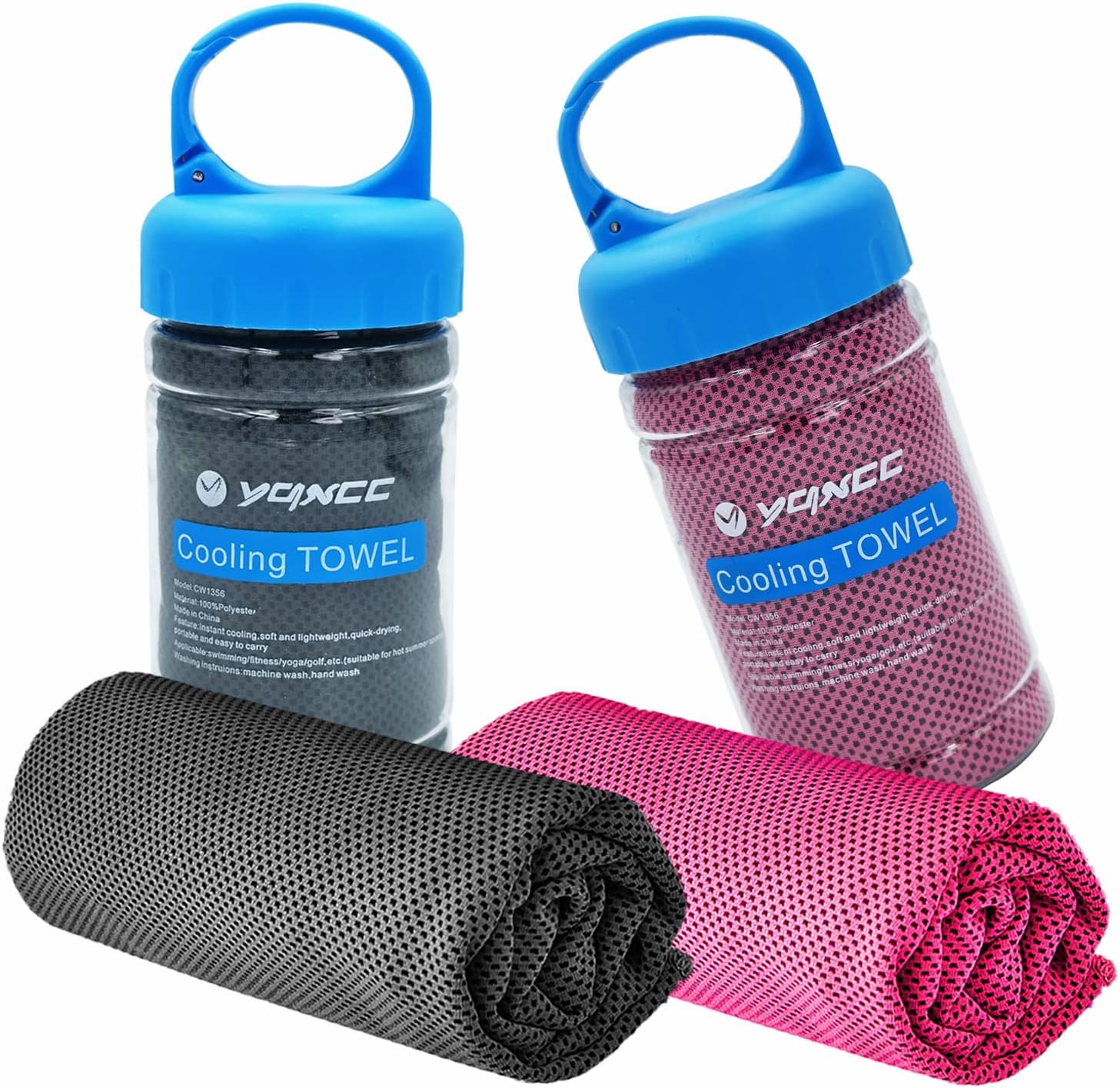  2 Pack Cooling Towels (47"x12"), Ice Cool Towel for Neck & Face thumbnail
