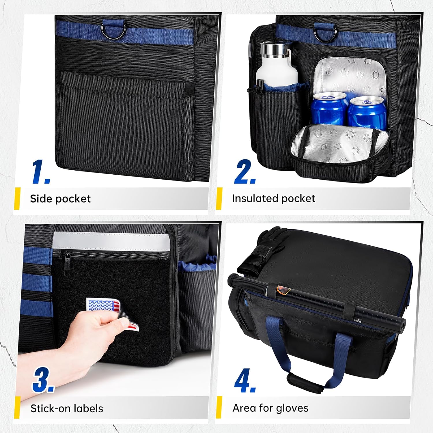 Patrol Bag Law Enforcement, Extra Large Police Gear Bag for Car Front Seat Organizer with a MOLLE Pouch & 15.6In Laptop Layer, Multiple Compartments Police Duty Bags Fit Vehicle Passenger Seat, Black