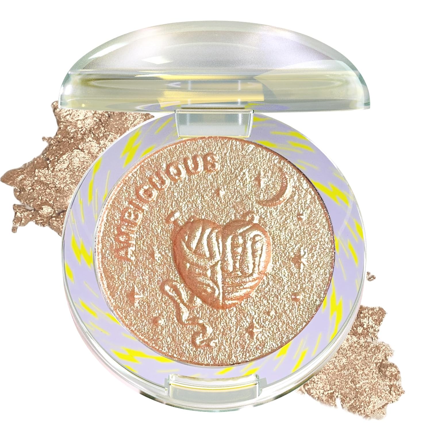 Glitter Sparkly Face Highlighter Makeup Palette Shimmer Radiant Glow Illuminator Iluminadores Palette 6g (02 Twilight Champagne)