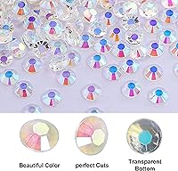 Vista 3 de 5000 diamantes de imitación AB de gelatina, diamantes de imitación de resina no termofijos, diamantes de imitación con parte trasera plana