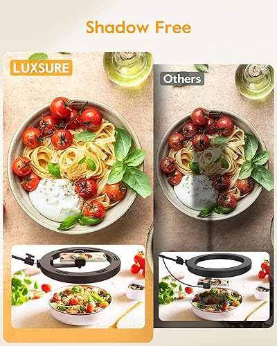 Miniatura 4 de Anillo de luz con soporte para escritorio, soporte de teléfono superior ajustable con trípode de luz de anillo de 10 pulgadas para iPhone, trípode