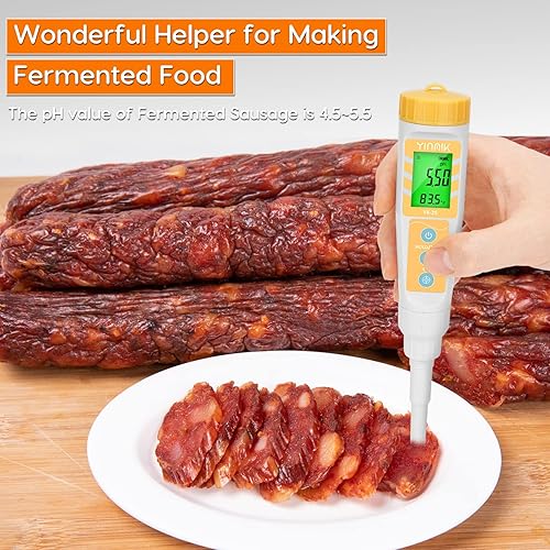 Vista 18 de Medidor digital de pH para alimentos, sonda de pH para masa madre y masa de pan, verificación del pH de salchichas fermentadoras y salami, probador