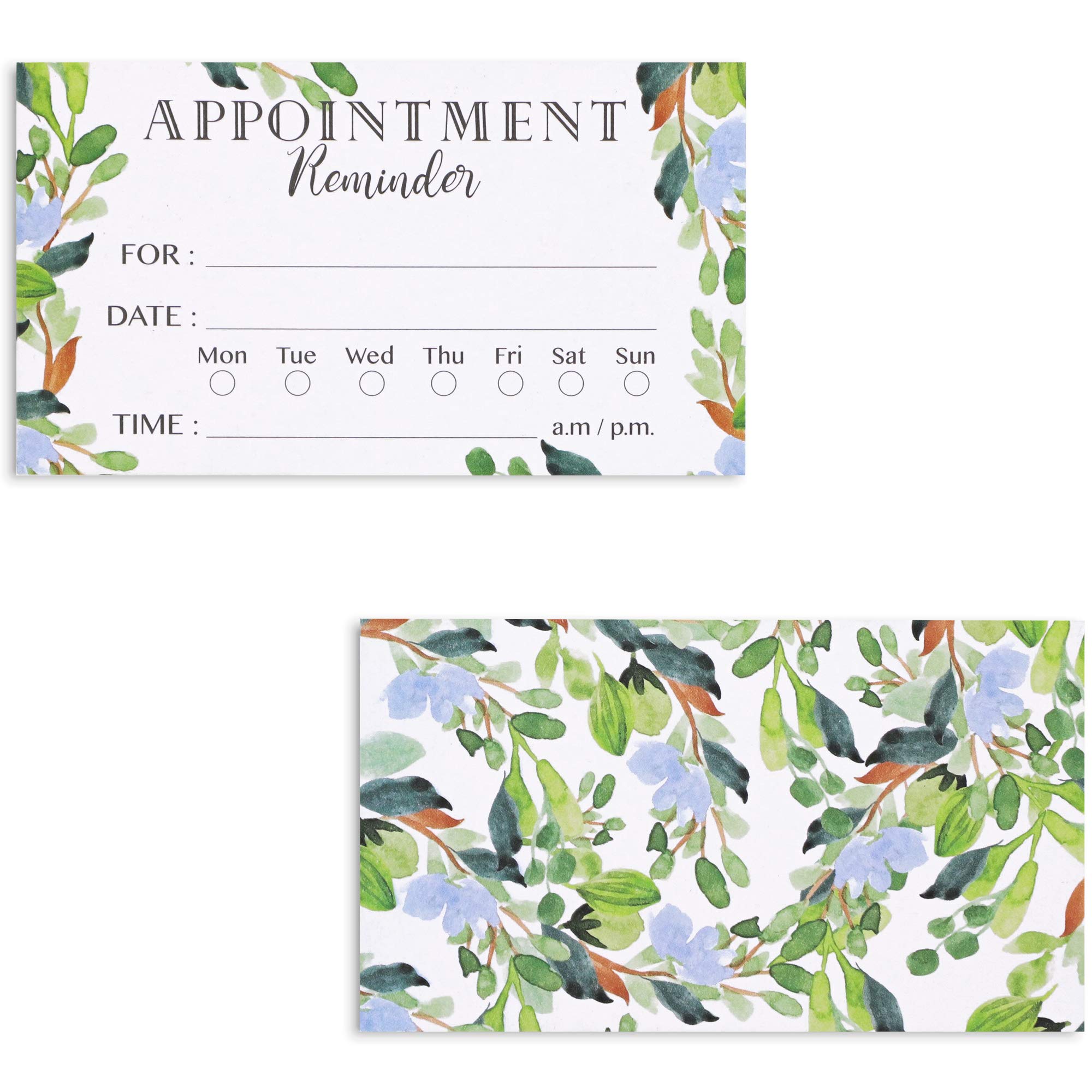 Paper Junkie Biglietti promemoria per appuntamenti 200 pezzi 8,9 x 5,1 cm fronte-retro fogliame verde