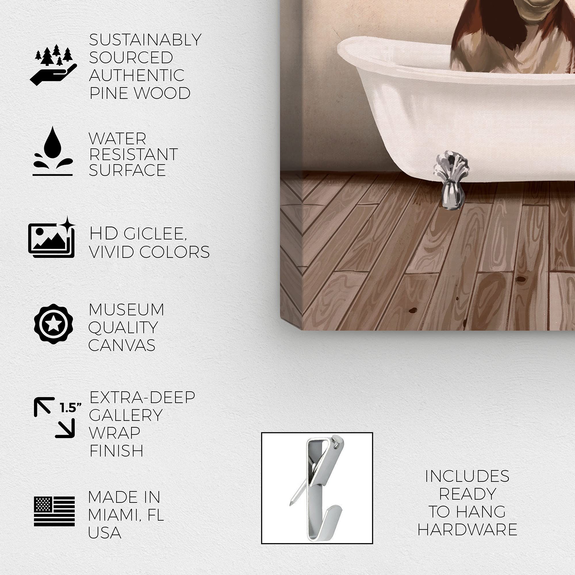 Amazon.co.jp: Oliver Gal 素朴な牛のバスルーム、16インチ x 24インチ