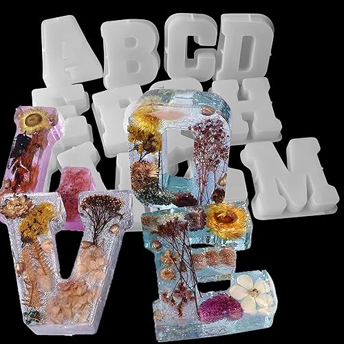 Molde de resina de letras grandes, paquete de 26 moldes de letras de 6 pulgadas, molde de alfabeto hecho a mano, molde de silicona para hacer velas, disponible en Yaxa El Salvador