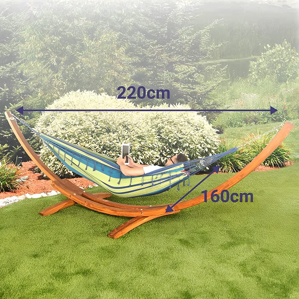Ultranatura Double Hammock, Bali serie, aantrekkelijke stijl & robuust ontwerp, machinewasbaar, ligoppervlak ca. 220 cm x 160 cm, tot 200 kg dragen. Inclusief draagtas Tuin, terras & gazon