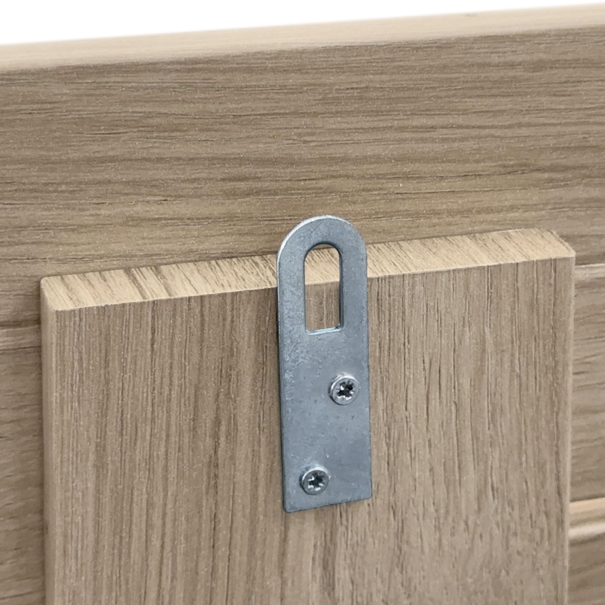 DHOME Recyceltes MDF Holz Kopfteil im Palettenstil Horizontales Bed Pallets Beschläge inklusive (110x46 Palette 5, Eiche)