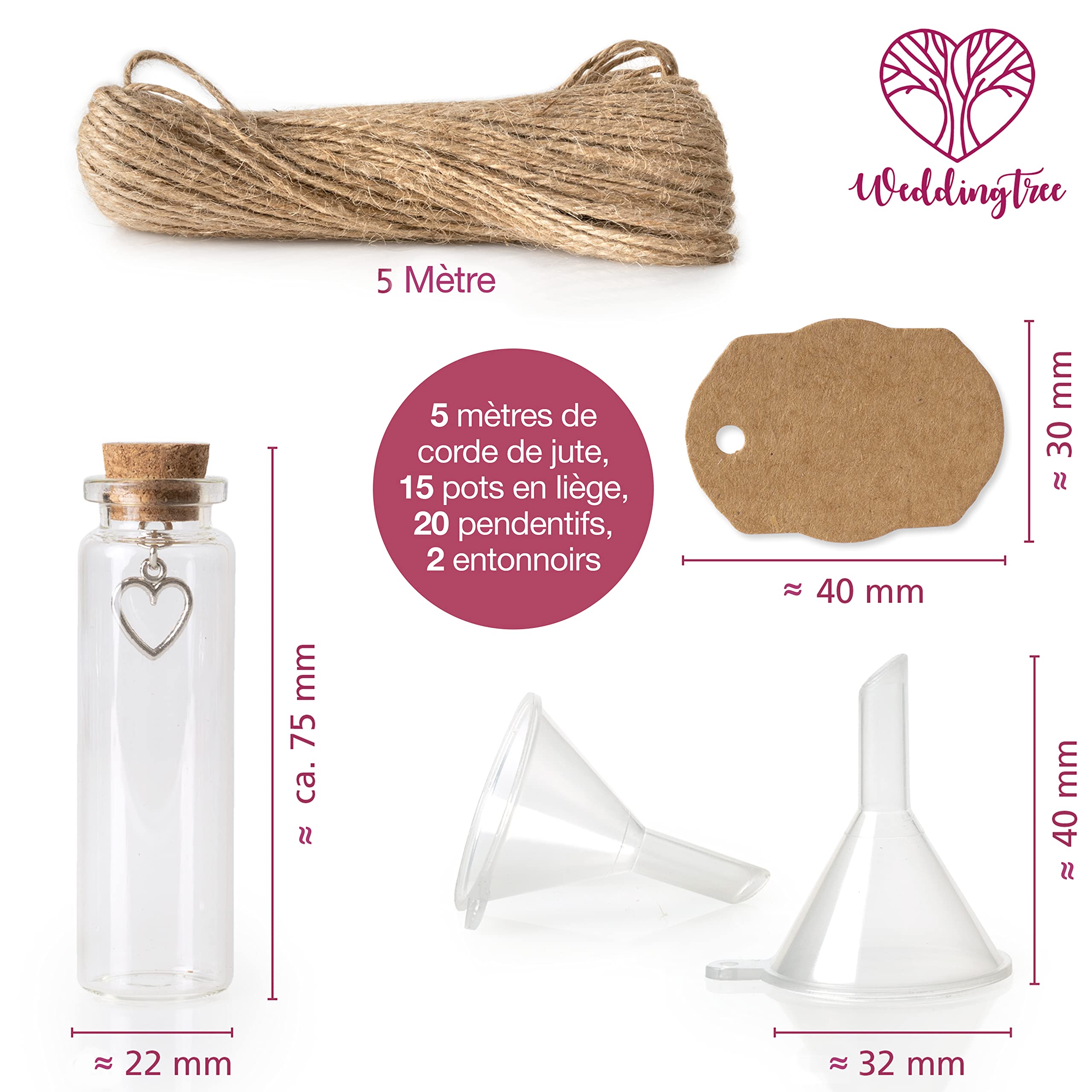 Jarvials Lot De 12 Flacons En Verre Avec Bouchon En Liège - Mini