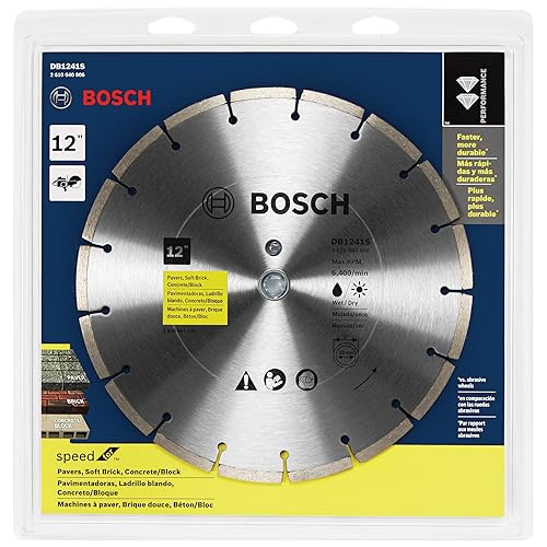 Miniatura 2 de BOSCH DB1241S Hoja de diamante de borde segmentado estándar de 12 pulgadas con eje de 1 pulgada para aplicaciones universales de corte tosco en