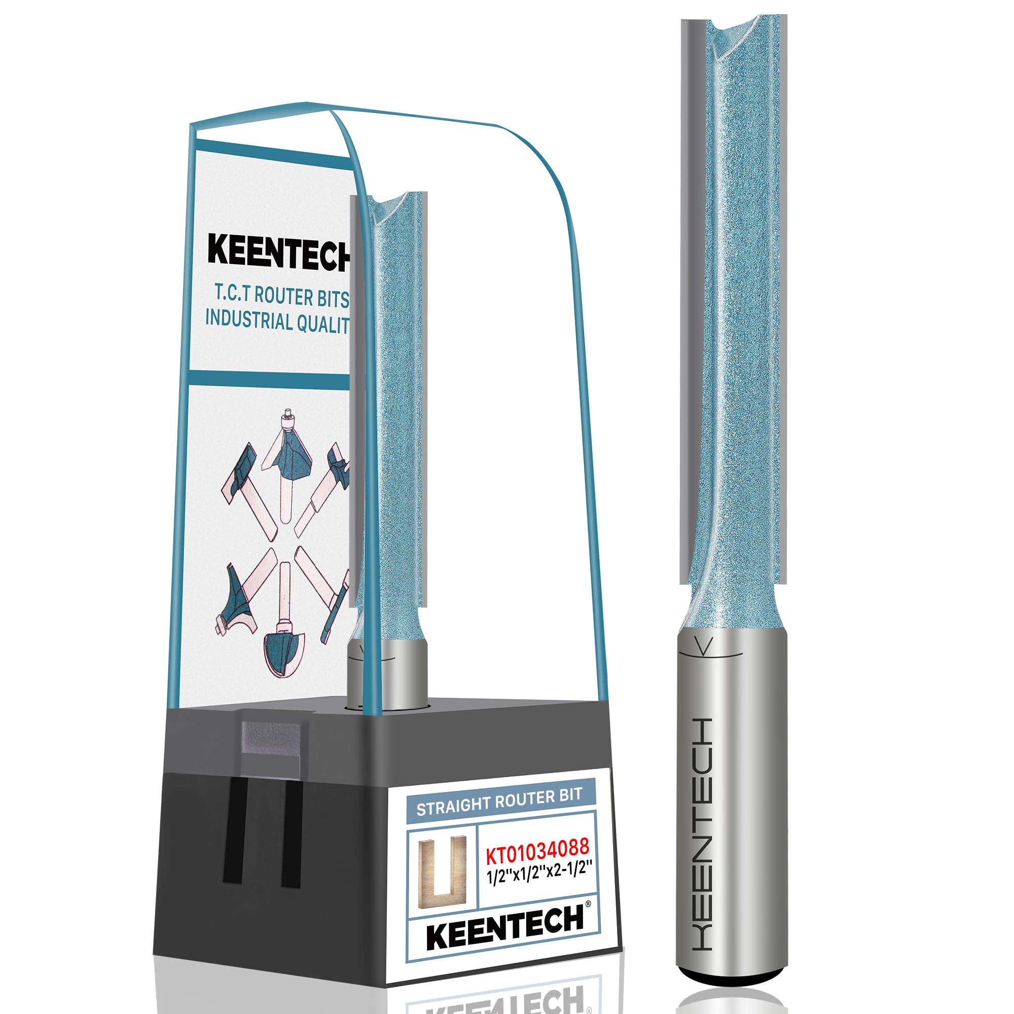 Broca de enrutador KEENTECH recta extra larga con puntas de carburo de alta resistencia 8