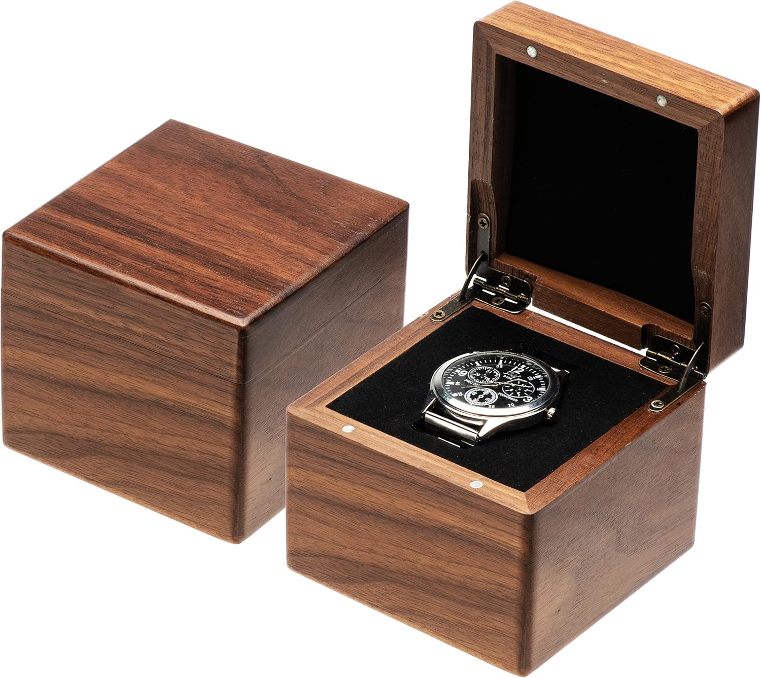 Single Walnut Wooden Watch Box Watch Storage Travel Case Organizer for Men and Women Wristwatch Display Box Holder