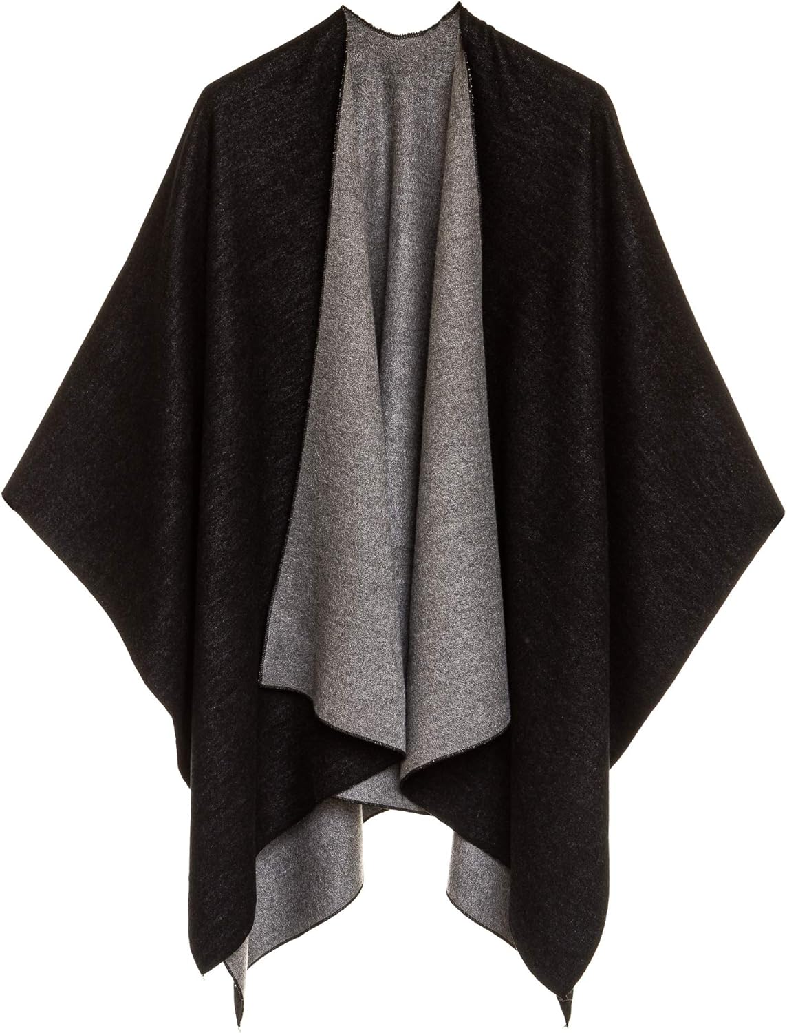 Women's Shawl Wrap Poncho Ruana Cape Cardigan Sweater Open Front for Fall Winter