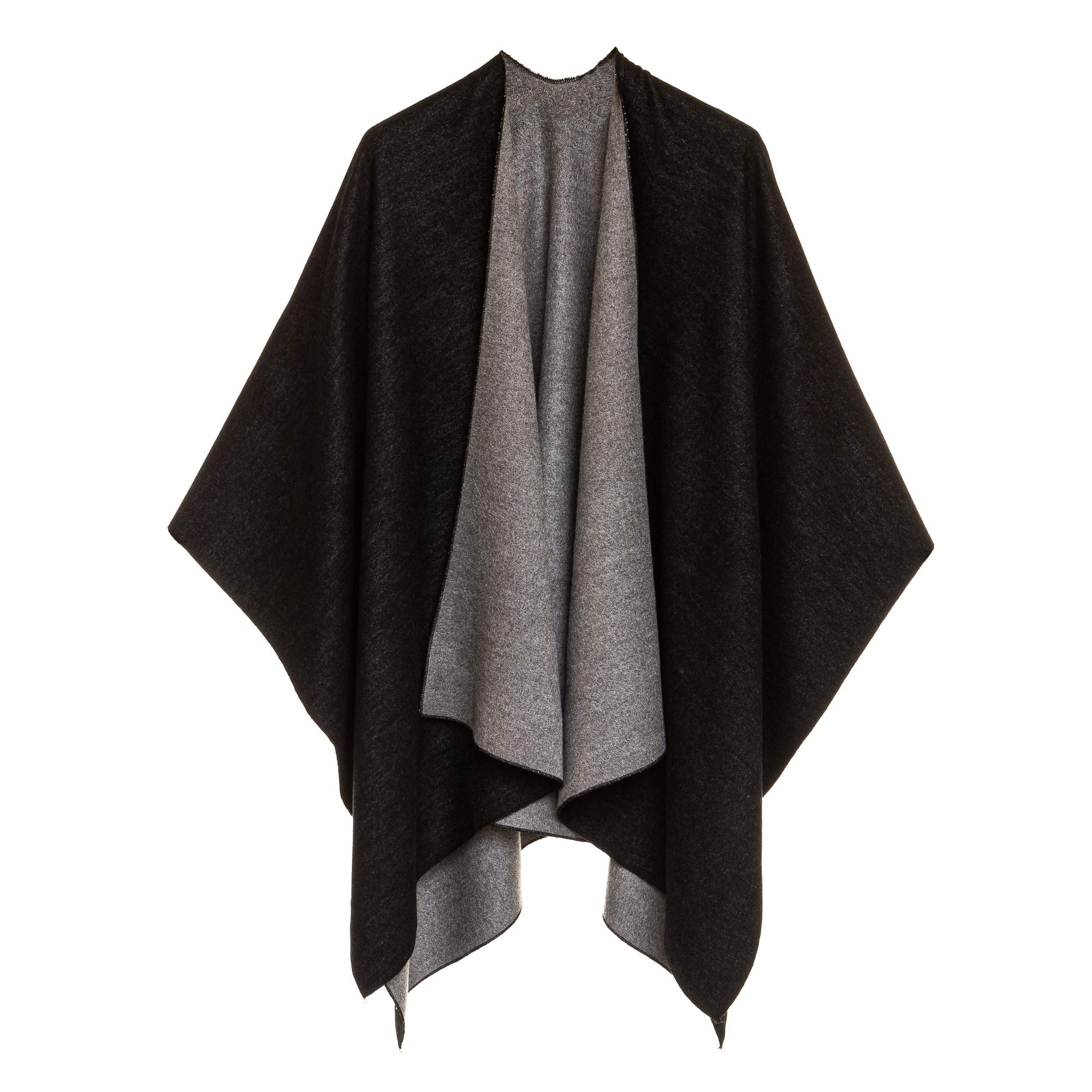 Women's Shawl Wrap Poncho Ruana Cape Cardigan Sweater Open Front for Fall Winter