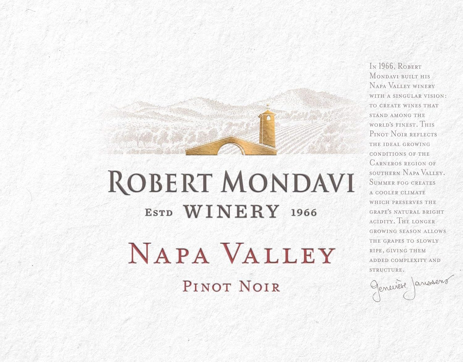 Robert Mondavi Winery Napa Valley Pinot Noir Red Wine, 750 Ml Bottle