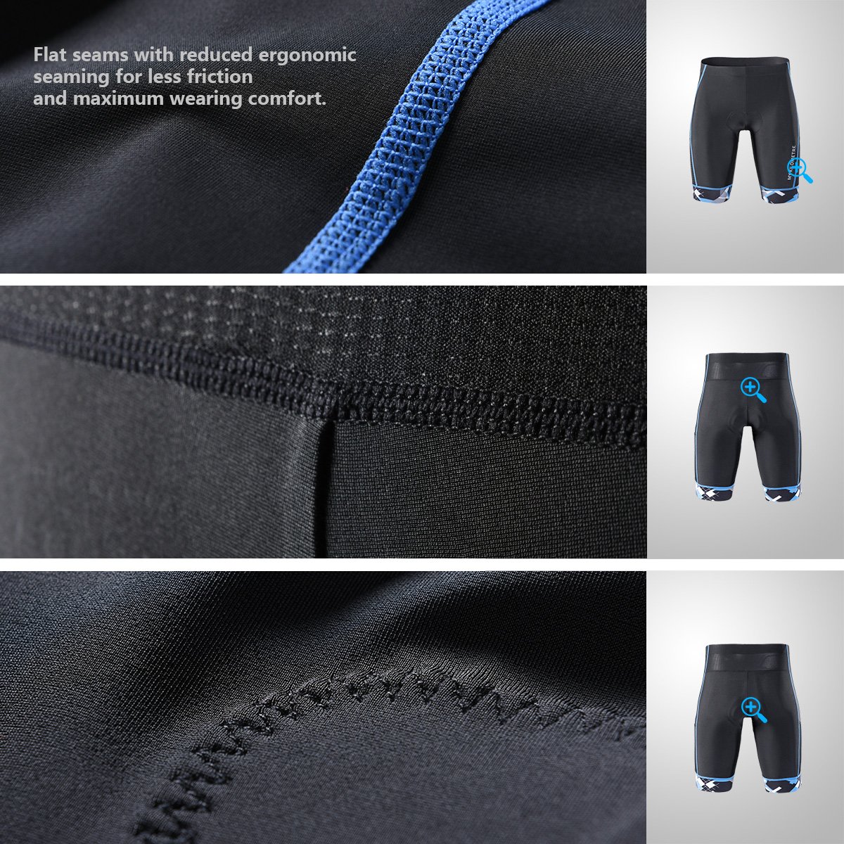Short de Triathlon Homme MY KILOMETRE – Cuissard Cyclisme Respirant Séchage Rapide Confort Longue Distance Compétition 2 Poches Latérales