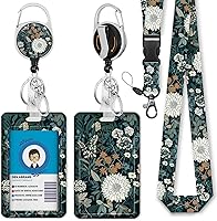 Vista 214 de Giancomics Black ID Badge Holder with Lanyard, Lanyards for ID Badges with Badge Reel Retractable Heavy Duty, Lanyard with ID Holder Keychain Clip